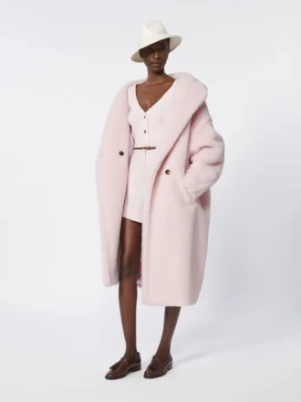 Alpaca and wool teddy bear icon coat, pink