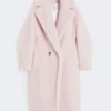 Alpaca and wool teddy bear icon coat, pink