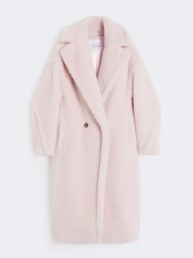 Alpaca and wool teddy bear icon coat, pink