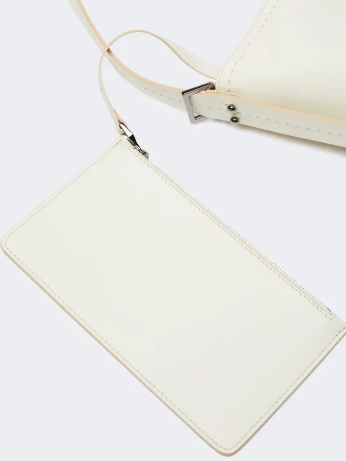 Archetipo small leather bag, white