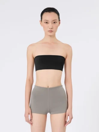 Bandeau bra in stretch viscose, black