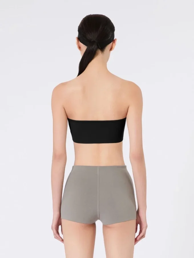 Bandeau bra in stretch viscose, black