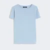 Basic cotton jersey t-shirt, light blue