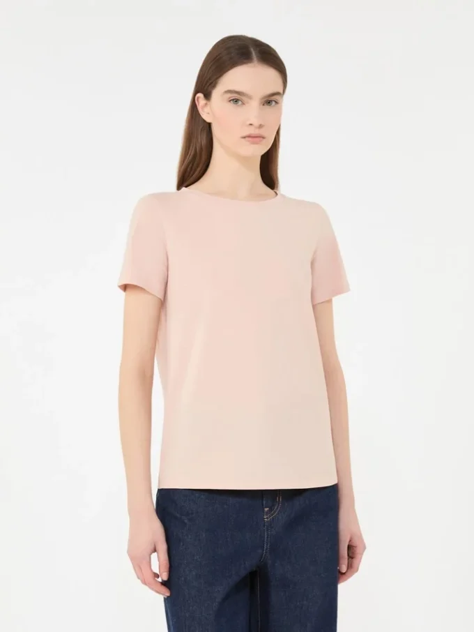Basic cotton jersey t-shirt, pink