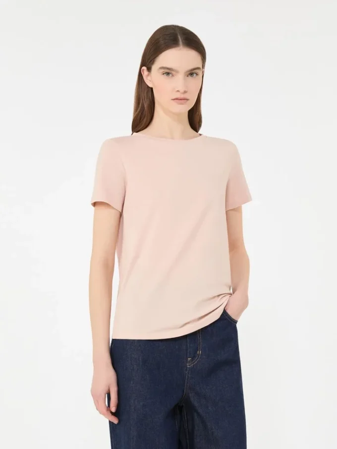 Basic cotton jersey t-shirt, pink