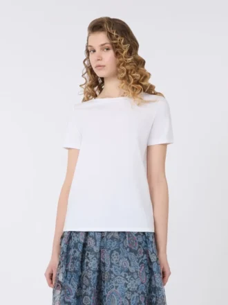 Basic cotton jersey t-shirt, white