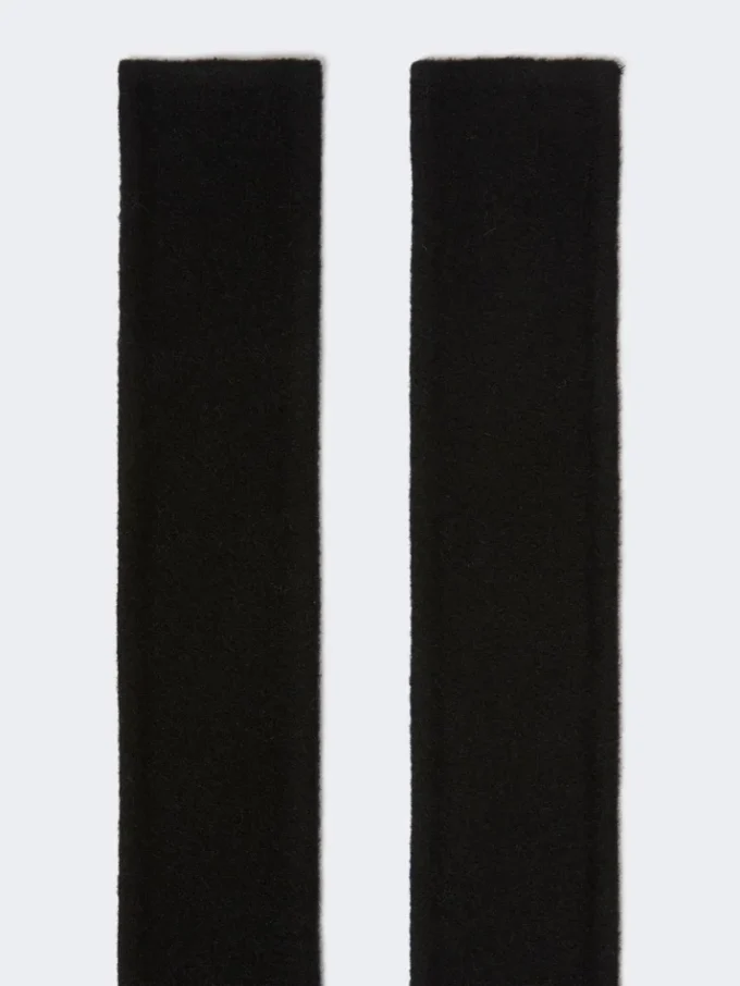 Belt in pure wool fabric, black