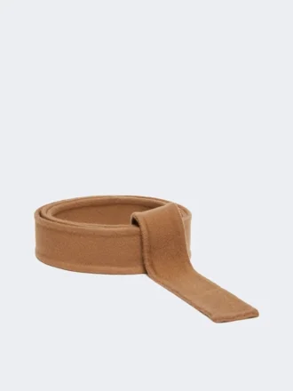 Belt in pure wool fabric, camel