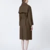 Belted water-repellent twill trench coat, chocolate Belted water-repellent twill trench coat, chocolate