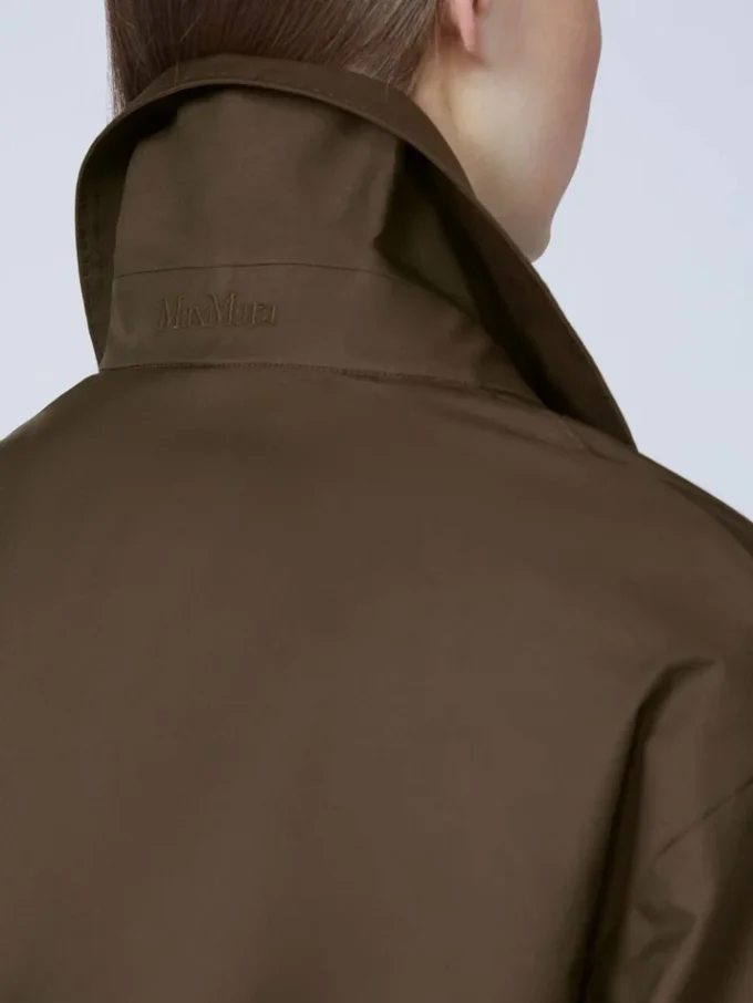 Belted water-repellent twill trench coat, chocolate Belted water-repellent twill trench coat, chocolate