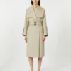 Belted water-repellent twill trench coat, sand Belted water-repellent twill trench coat, sand