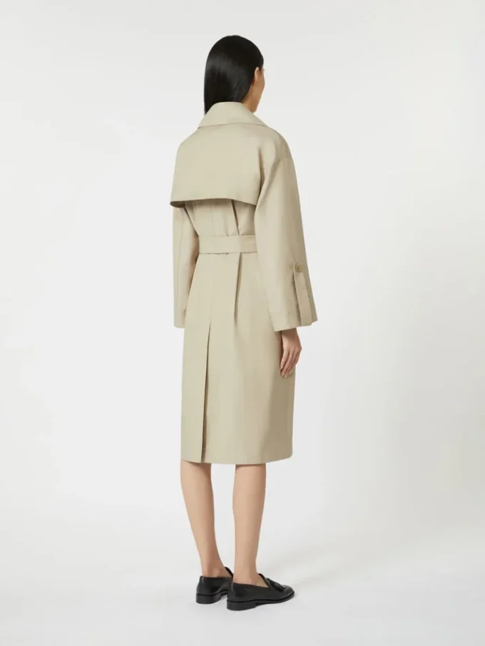 Belted water-repellent twill trench coat, sand Belted water-repellent twill trench coat, sand