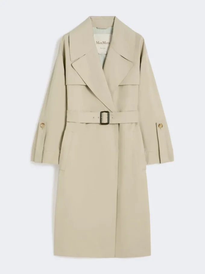 Belted water-repellent twill trench coat, sand Belted water-repellent twill trench coat, sand