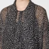 Blouse in printed chiffon, black