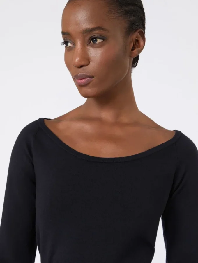 Bow-detail wool sweater, ultramarine Bow-detail wool sweater, ultramarine