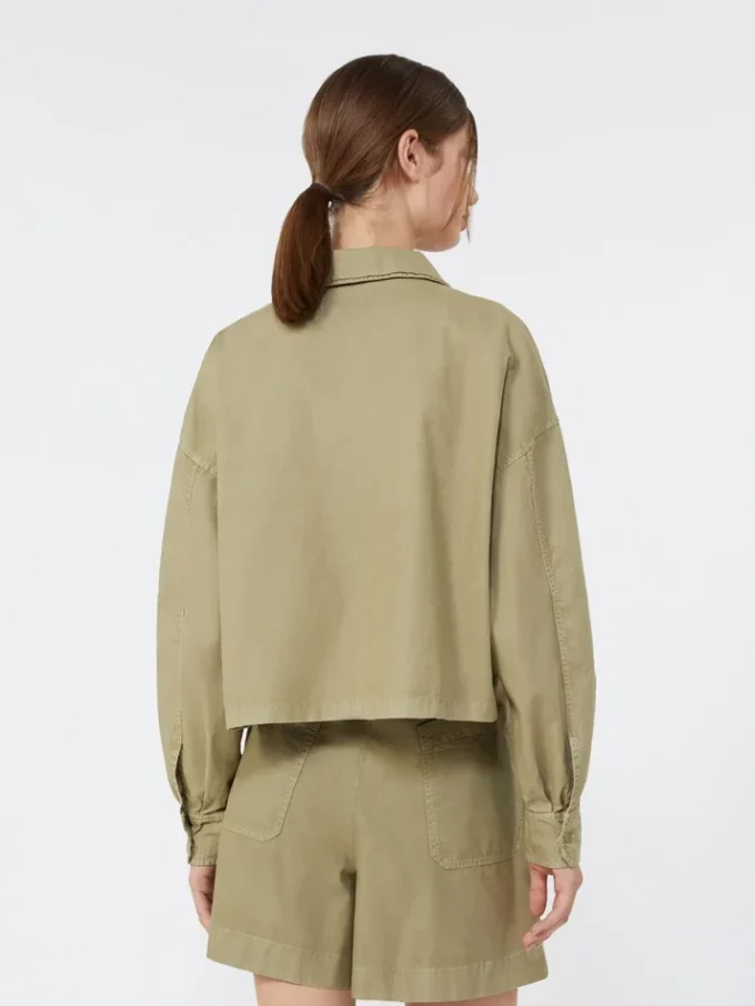 Boxy cotton panama shirt, olive green Boxy cotton panama shirt, olive green