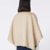 Boxy-fit cashmere cape, albino