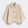 Boxy-fit cashmere cape, albino