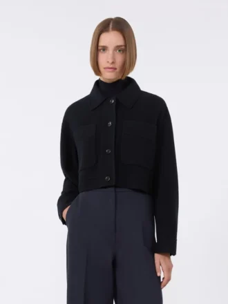 Boxy-fit wool and cashmere jacket, ultramarine
