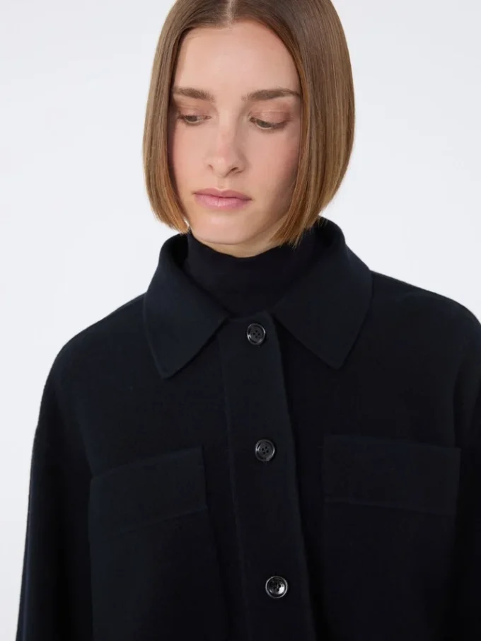 Boxy-fit wool and cashmere jacket, ultramarine