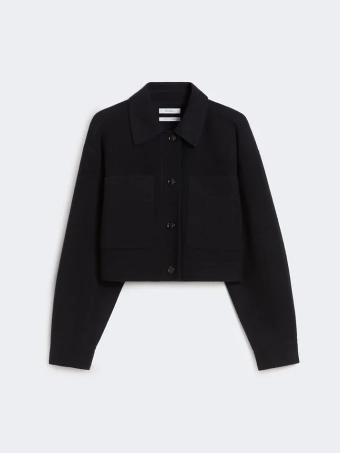 Boxy-fit wool and cashmere jacket, ultramarine