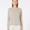 Boxy-fit wool and cashmere sweater, beige