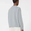 Boxy-fit wool and cashmere sweater, light blue