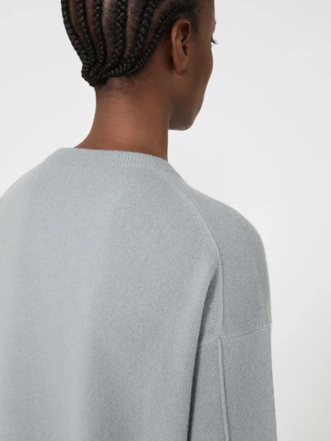 Boxy-fit wool and cashmere sweater, light blue