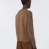 Boxy-fit wool and cashmere sweater, mud