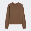 Boxy-fit wool and cashmere sweater, mud