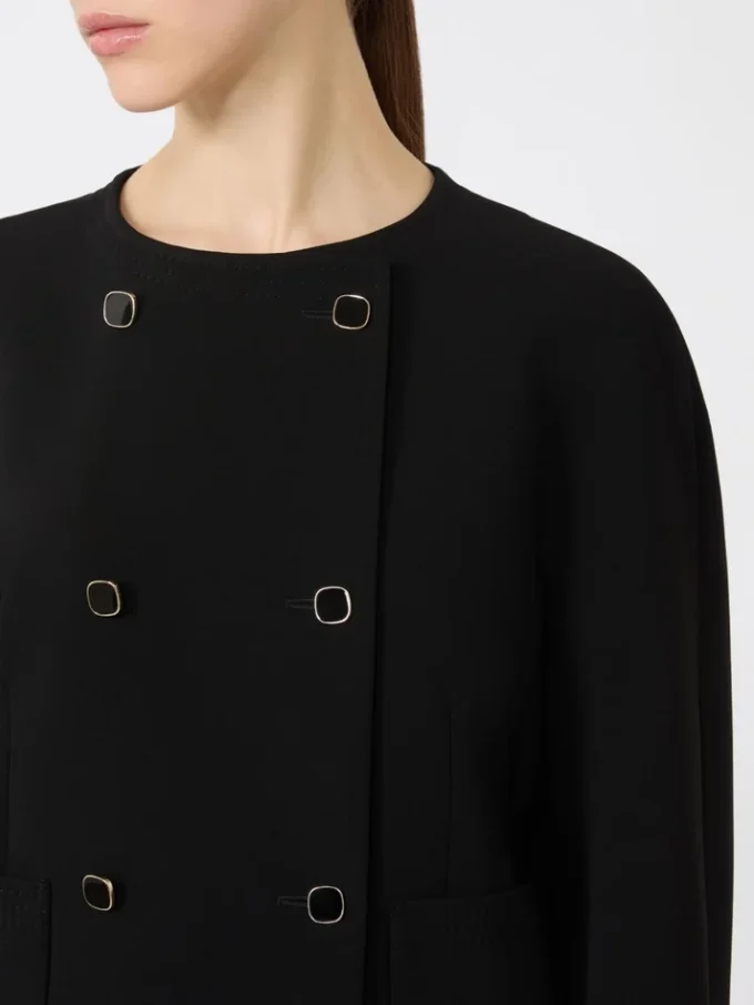 Boxy jacket in cady, black