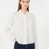 Breast-pocket cotton shirt, ivory Breast-pocket cotton shirt, ivory