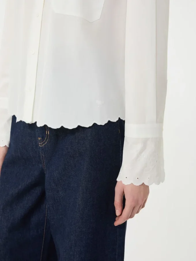 Breast-pocket cotton shirt, ivory Breast-pocket cotton shirt, ivory