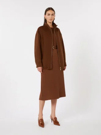 Wool, cashmere and silk coat, chocolate