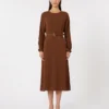 Cady flared dress, chocolate