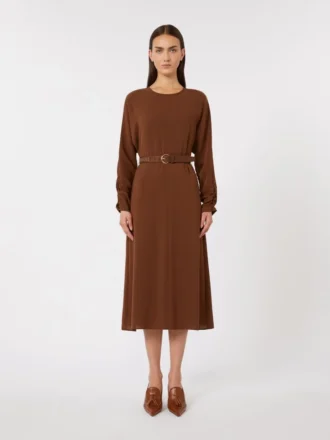 Cady flared dress, chocolate