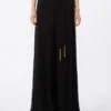 Cady palazzo trousers, black