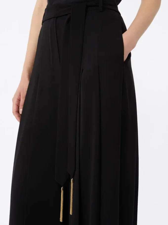 Cady palazzo trousers, black