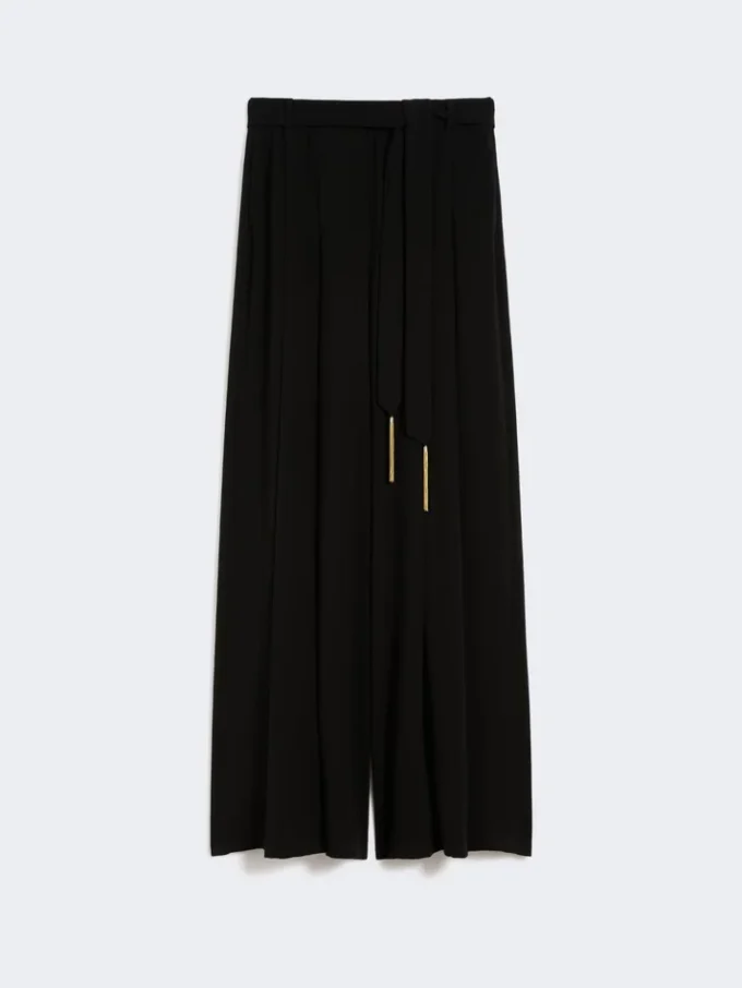 Cady palazzo trousers, black