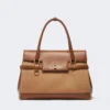 Camel and leather handbag, camel