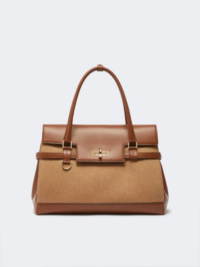 Camel and leather handbag, camel