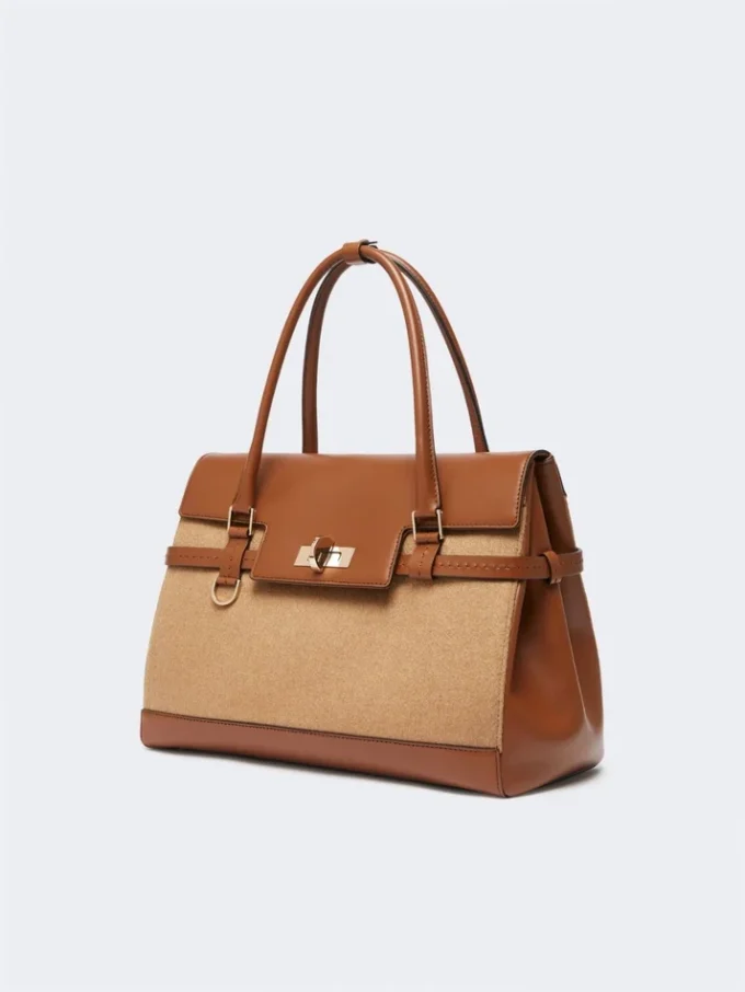 Camel and leather handbag, camel