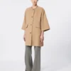Camel broadcloth coat, hazelnut brown