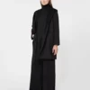 Camel robe coat, black