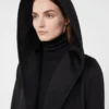Camel robe coat, black
