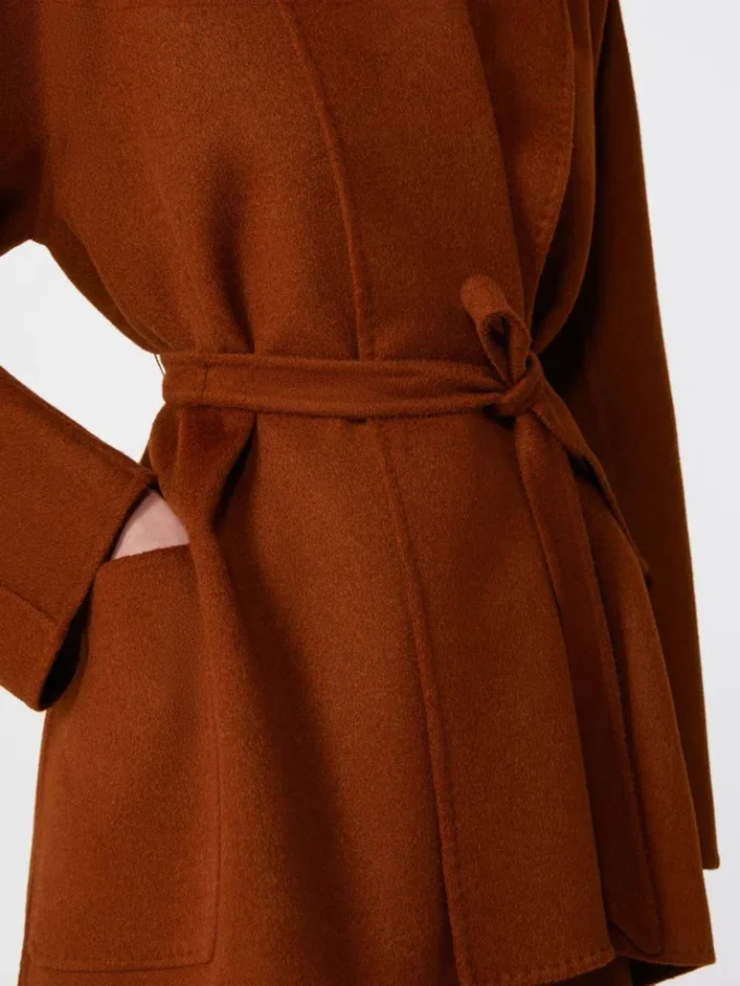 Camel robe-style jacket, terra cotta