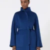 Camel wrap coat, china blue