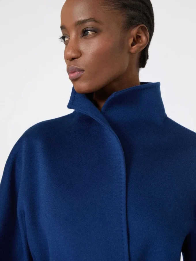 Camel wrap coat, china blue