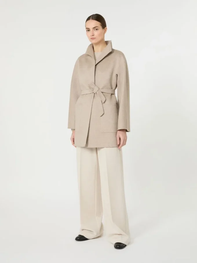 Camel wrap coat, sand
