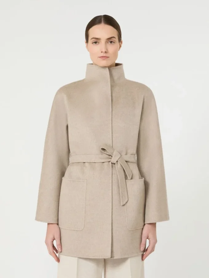 Camel wrap coat, sand